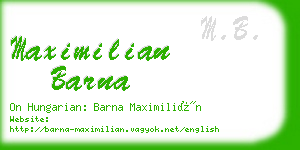 maximilian barna business card